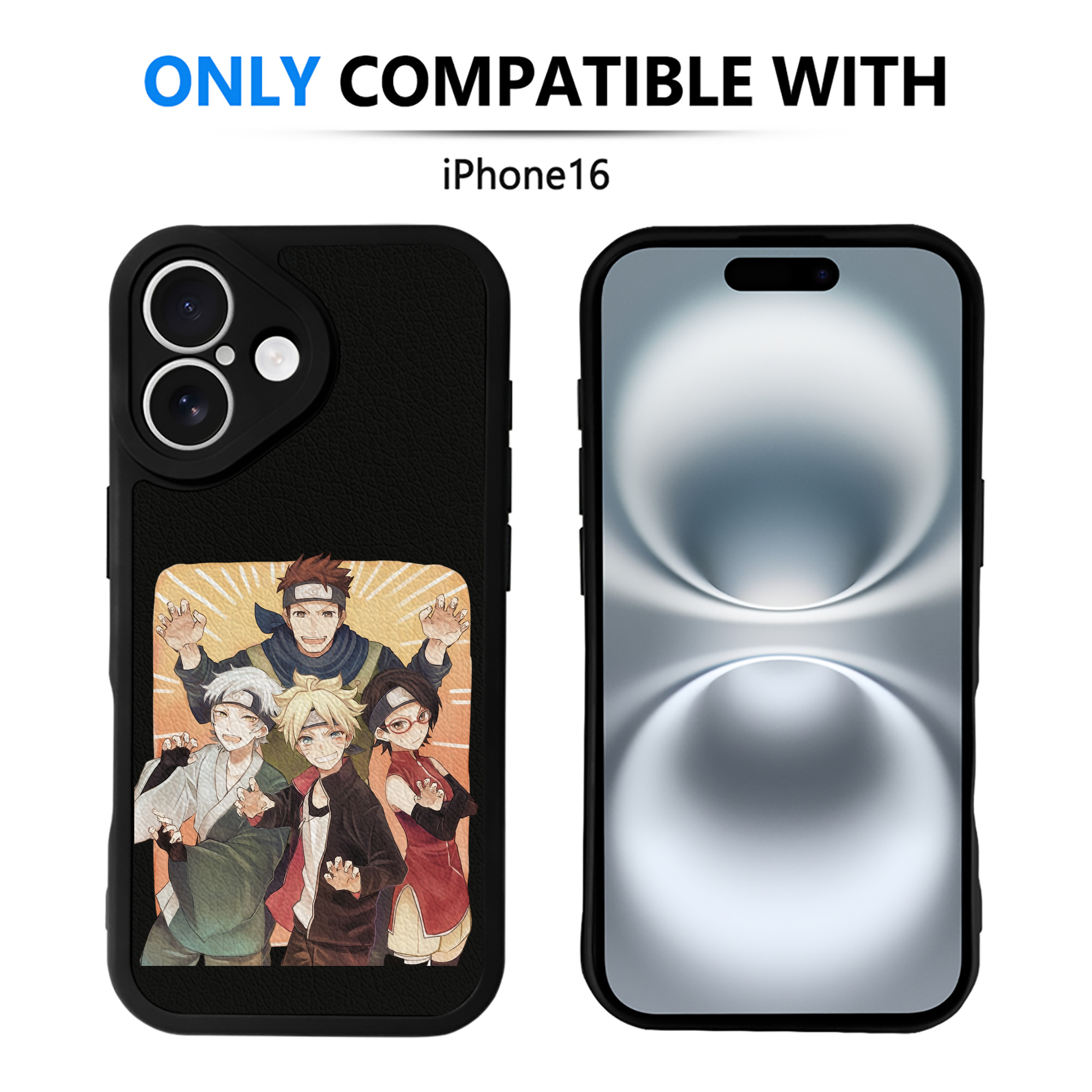 （画像用） NARUTO -ナルト- うちは サラダ Uchiha Sarada 【iPhone 16シリーズ対応】シリコンスマホケース（レザー調） 材質：シリコン